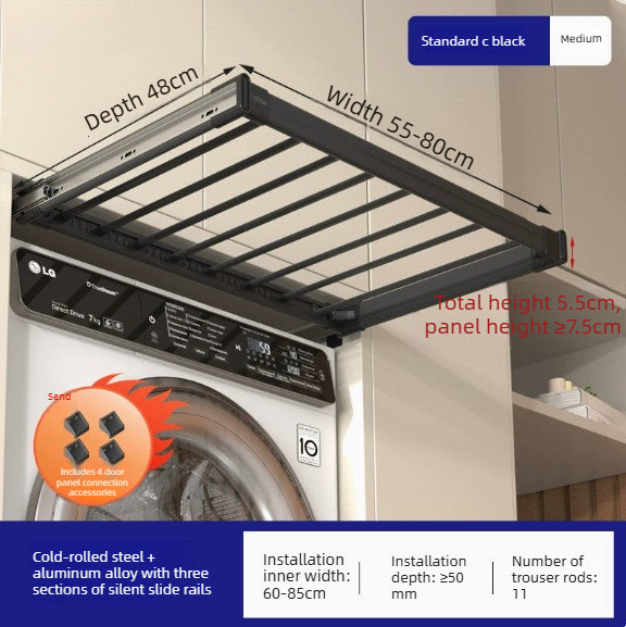 Telescopic Wardrobe Cabinet Referral Pull Hanging Pants Rack Basket Push Pull Smooth Pants Rack