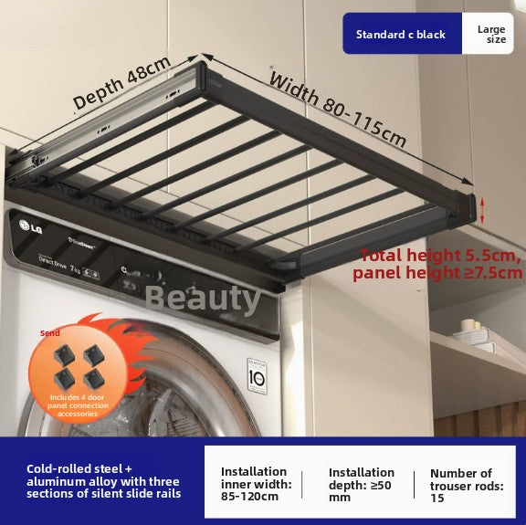 Telescopic Wardrobe Cabinet Referral Pull Hanging Pants Rack Basket Push Pull Smooth Pants Rack