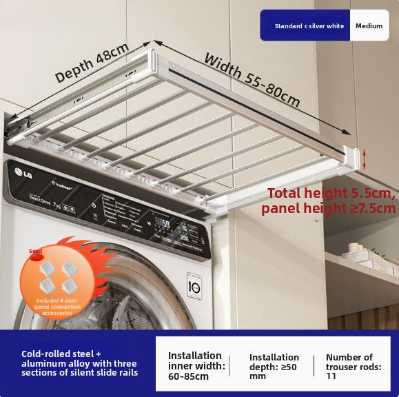 Telescopic Wardrobe Cabinet Referral Pull Hanging Pants Rack Basket Push Pull Smooth Pants Rack