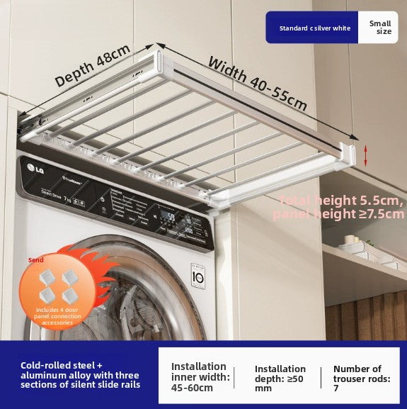 Telescopic Wardrobe Cabinet Referral Pull Hanging Pants Rack Basket Push Pull Smooth Pants Rack