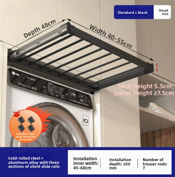 Telescopic Wardrobe Cabinet Referral Pull Hanging Pants Rack Basket Push Pull Smooth Pants Rack