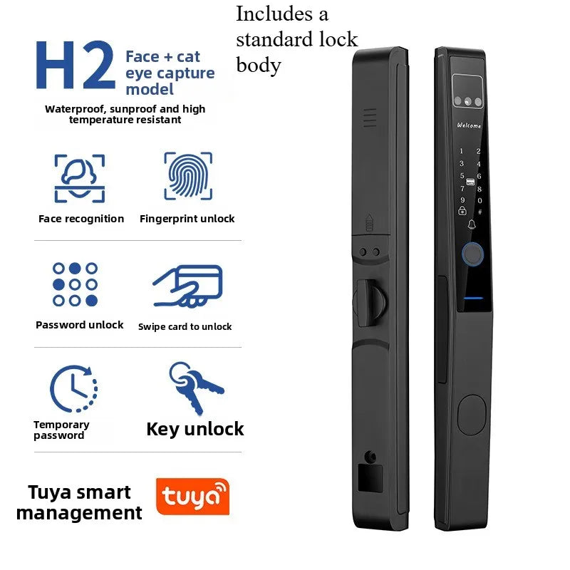 Broken Bridge Aluminum Facial Recognition Smart Lock Graffiti Fingerprint Lock Waterproof and High Temperature Resistance