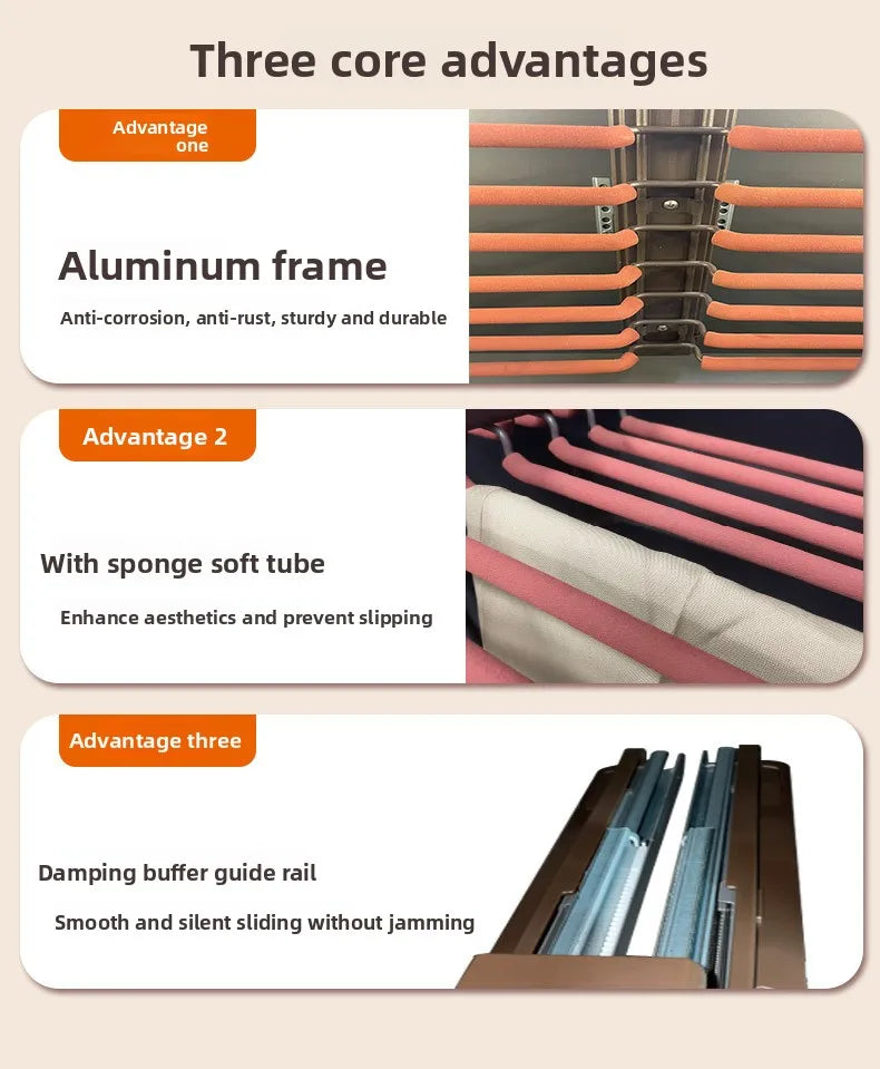 Multifunctional Telescopic Pants Pumping Wardrobe with Built-in Slide Rail Pulling Pants Rack Top-mounted Push-pull Hanging Rod
