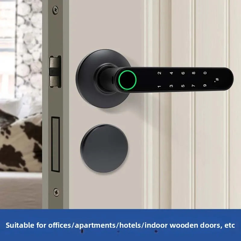 All-through Split Hotel Electronic Induction Fingerprint Lock Wooden Door Swipe Card Lock Magnetic Card Smart Lock