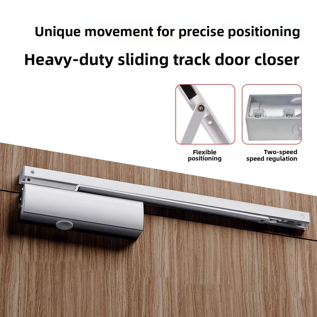 Slide Rail Square Machine Hydraulic Door Closer Silent Buffer Automatic Door Closer Aluminum Groove Door Closer