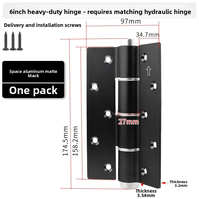 Hydraulic Buffer Hinge Invisible Hidden Door Wooden Door Hydraulic Silent Hinge Automatic Closed Door Buffer Hinge