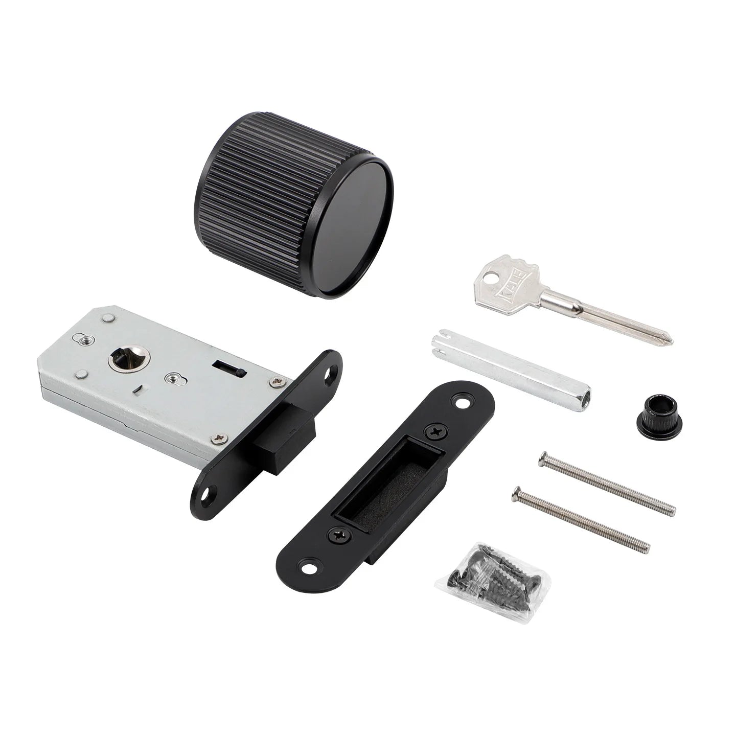 Minimalist Invisible Door Lock, Indoor Wooden Door Hidden Invisible Handle with Emergency Hole Single-sided Lock