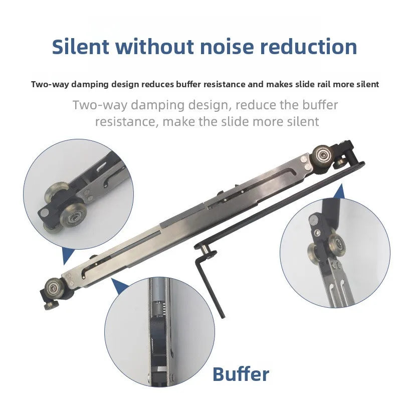 Referral Bus Door Slide Rail Silent Buffer Cloakroom Bedroom Door Invisible Sliding Sliding Door Track Hardware Accessories