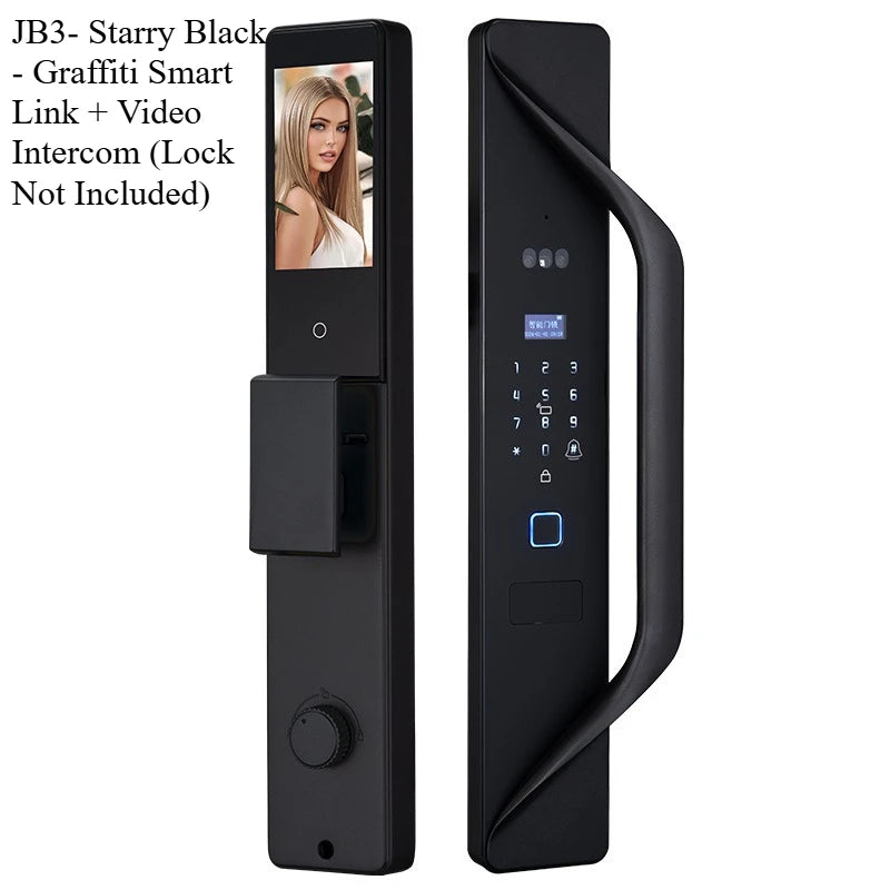 18 Languages Foreign Trade Smart Lock Fingerprint Lock Graffiti Visual Intercom 3D Facial Recognition Automatic Electronic Lock