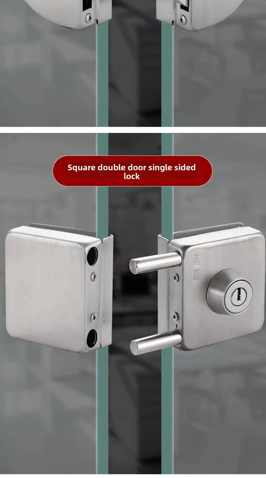 Semi-circular Non-opening Glass Door Lock Single and Double Door Door Frameless Glass Safety Lock Hardware Accessories