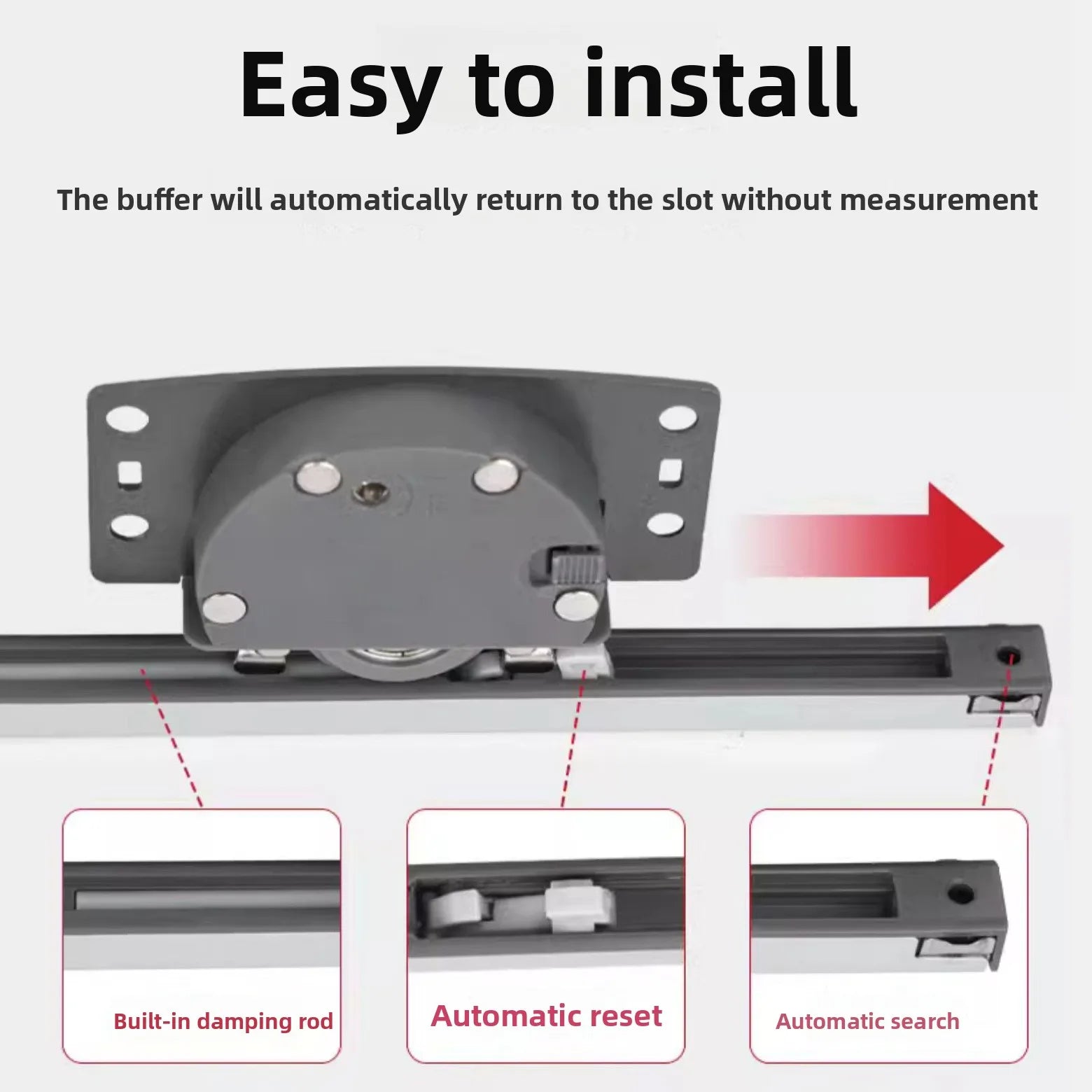 Furniture Sliding Door Pulley with Damping Cushion Accessories Sliding Door Track Pulley Silent Wardrobe Sliding Door Pulley