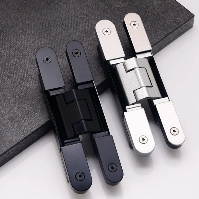 Ultra-thin Invisible Door Hinge 3D Adjustable Cross Hinge Wardrobe Folding Secret Door Hidden Hinge