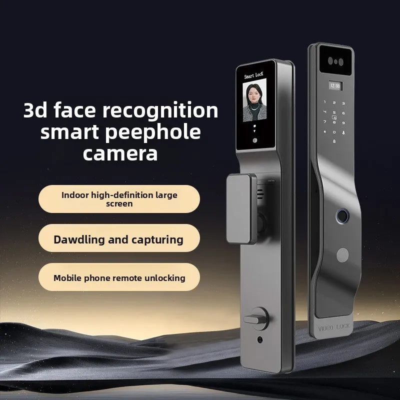 Automatic 3D Facial Recognition Smart Lock – Phone Remote, Fingerprint & Password
