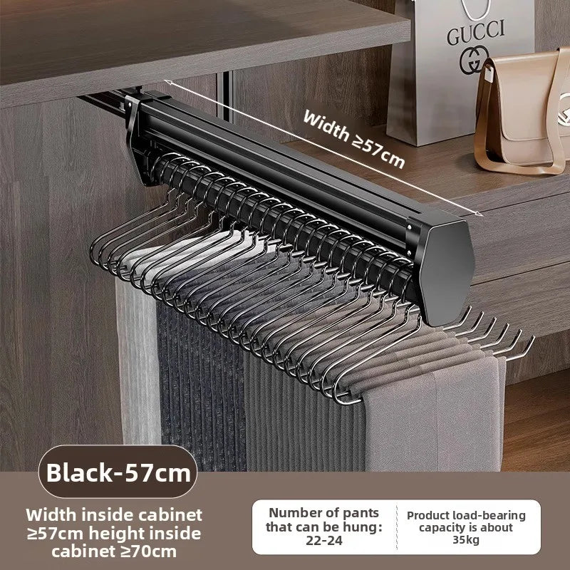 Manufacturer Pants Rack, Multi-functional Wardrobe, Clothing Pulling Track Shelf, Wardrobe Built-in Telescopic Pants Storage