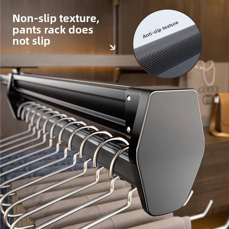 Manufacturer Pants Rack, Multi-functional Wardrobe, Clothing Pulling Track Shelf, Wardrobe Built-in Telescopic Pants Storage