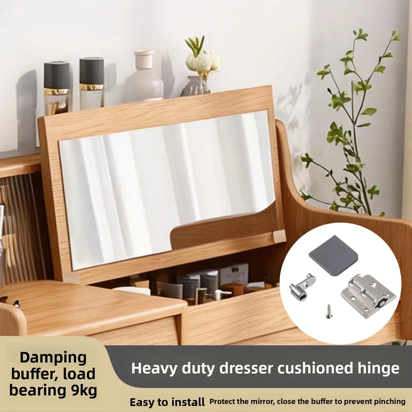 Ultra-Thin Dressing Table Soft Hinge for Flip Mirrors