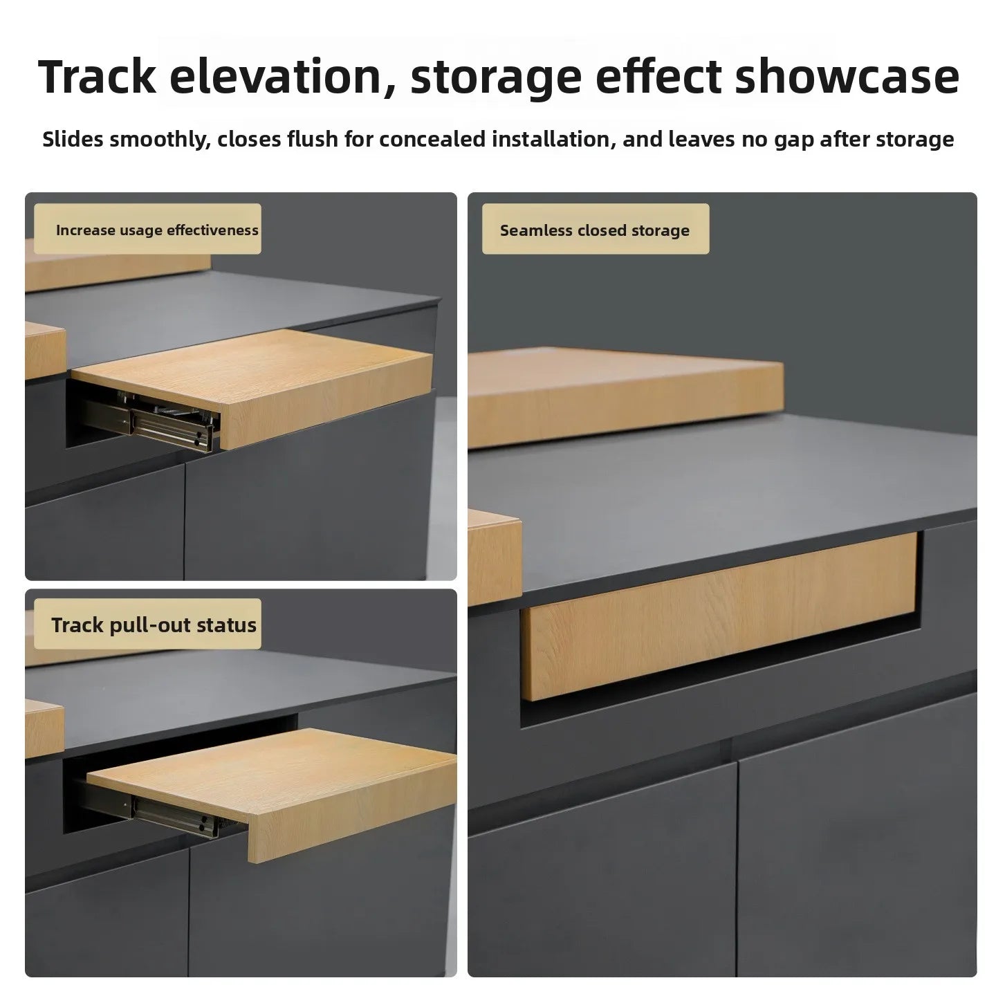 Invisible Rising Pull-out Table Hardware Extension Desk Slide Rail Folding Table Guide Rail Accessories