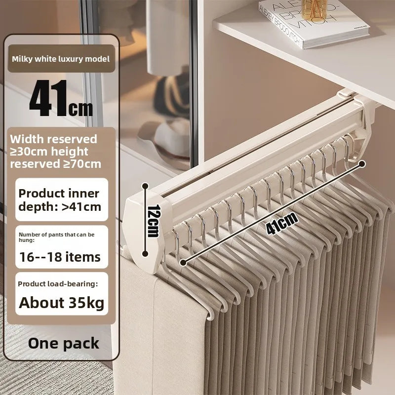 Manufacturer Pants Rack, Multi-functional Wardrobe, Clothing Pulling Track Shelf, Wardrobe Built-in Telescopic Pants Storage