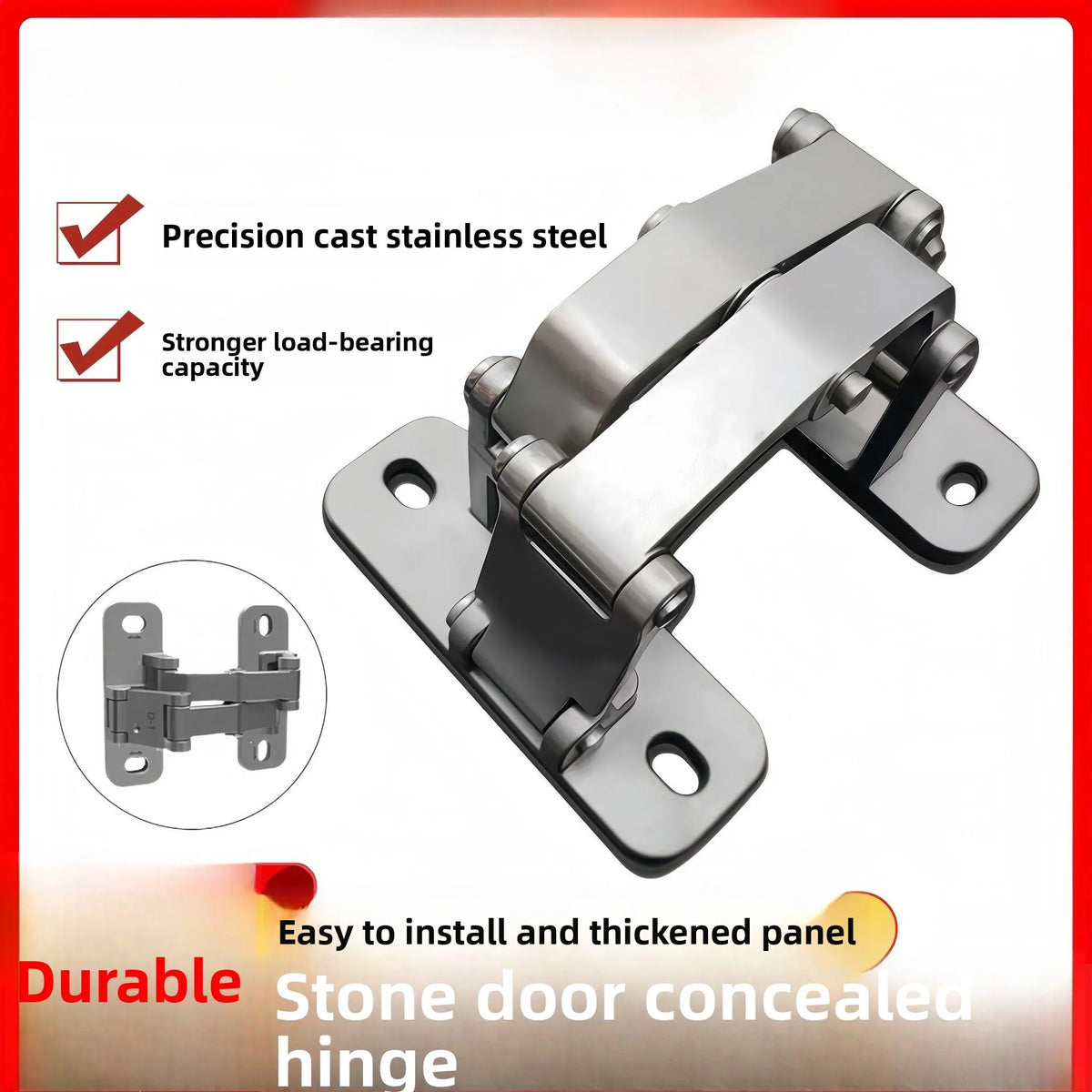 Stone Door Invisible Hinge Heavy-duty Hidden Door 180-degree Adjustable Hidden Door Hinge Two-dimensional Adjustable