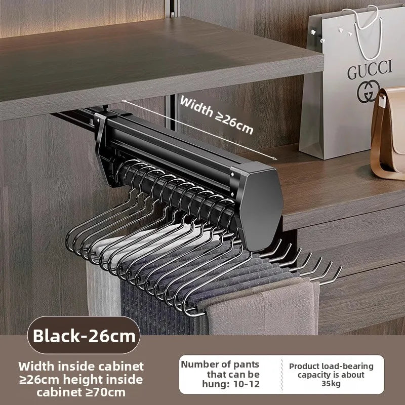 Manufacturer Pants Rack, Multi-functional Wardrobe, Clothing Pulling Track Shelf, Wardrobe Built-in Telescopic Pants Storage