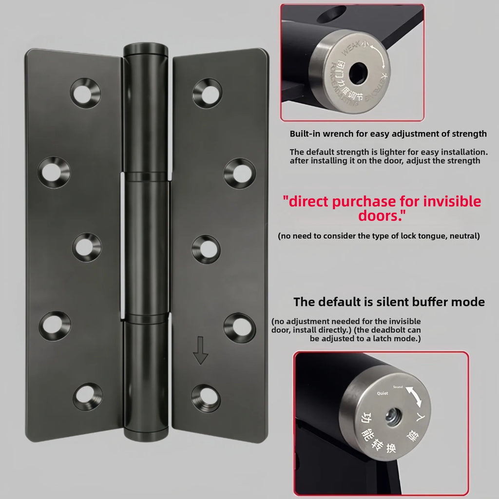 Hydraulic Damping Buffer Casement Hinge Thickened Load-bearing Wooden Door Silent Automatic Closed Door Hardware Accessories