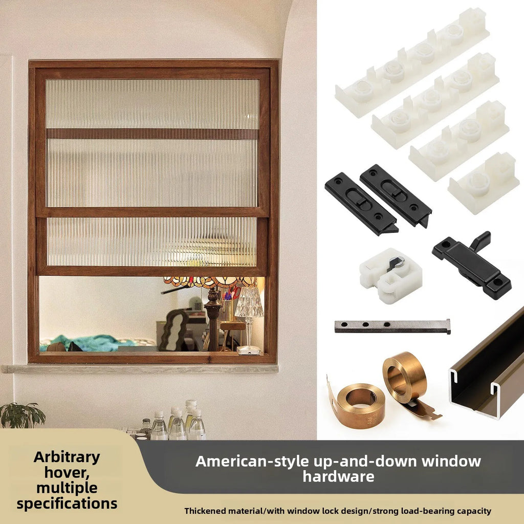 Up and Down Pull Window Accessories Arbitrary Stop Suspension Window Hardware Kitchen Wooden Window Up Slide Hardware