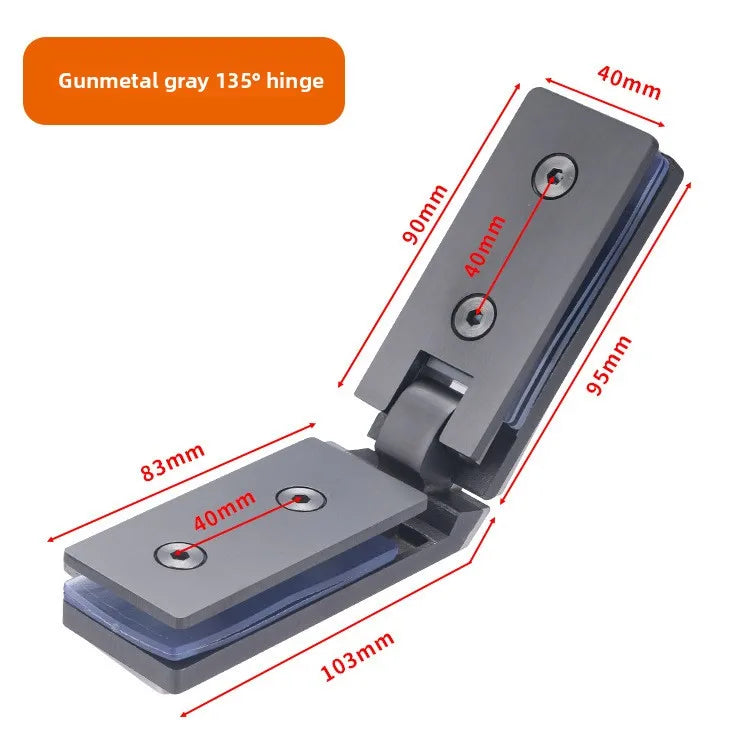 Frameless Glass Door Rectangular Bathroom Hinge 304 Stainless Steel Extremely Narrow Shower Room Hinge Door Clip Accessories