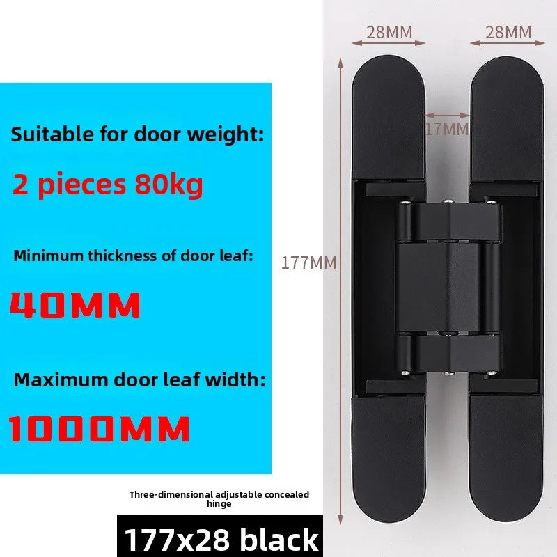 Hidden Three-dimensional Hinge Zinc Alloy Invisible Hinge Adjustable Door Three-dimensional Hinge