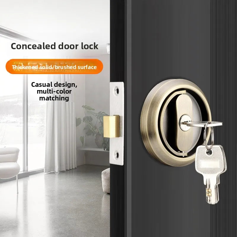 Household Pull Ring Anti-theft Dark Door Lock Hidden Double-sided Single Tongue Anti-theft Door Invisible Lock