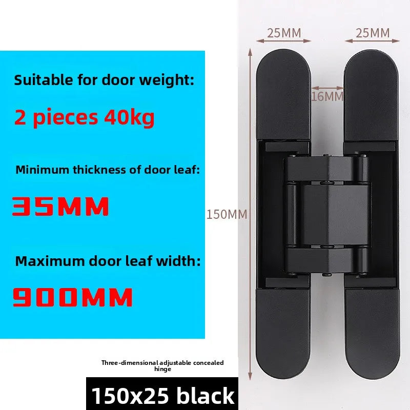 Hidden Three-dimensional Hinge Zinc Alloy Invisible Hinge Adjustable Door Three-dimensional Hinge