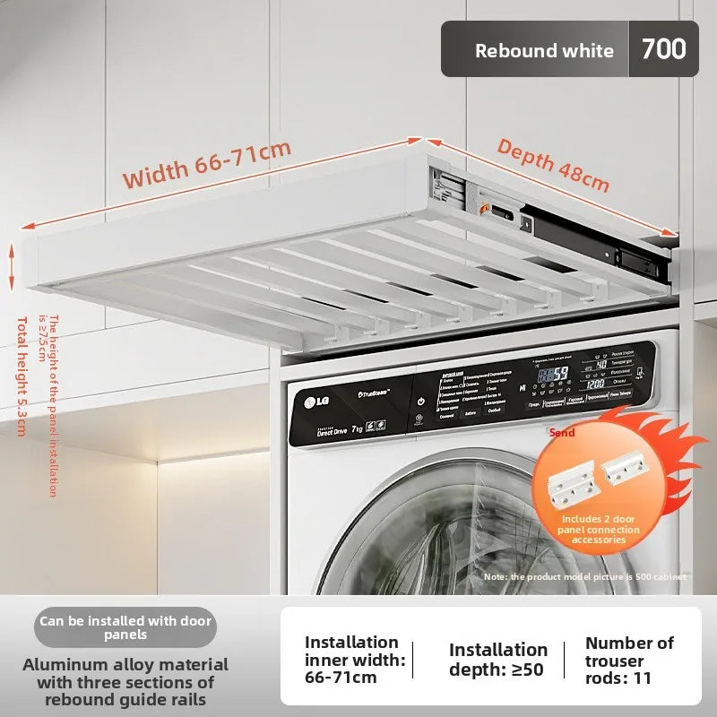 Washing Machine Pull Hanger, Hidden Telescopic Invisible Pants Hanger Above Balcony, Pants Draw Built-in Storage Slide