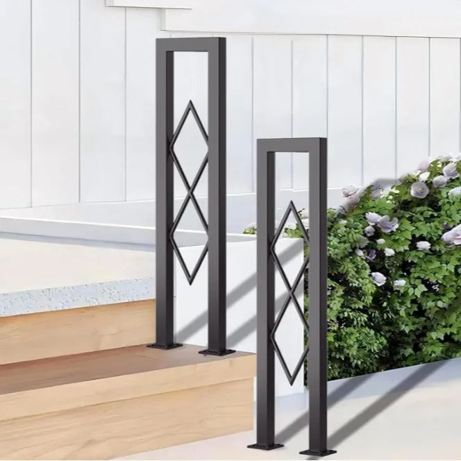 Nordic Simple Rhombus Handrail Stair Railing Wrought Iron Handrail Guardrail Column Indoor Stair Guardrail Gold Column
