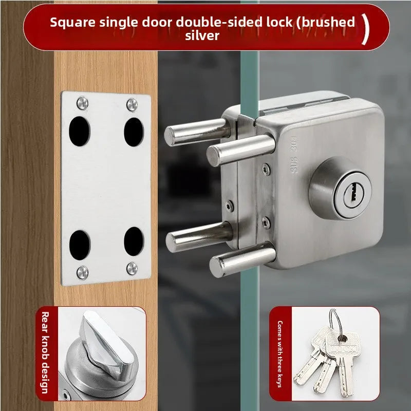 Semi-circular Non-opening Glass Door Lock Single and Double Door Door Frameless Glass Safety Lock Hardware Accessories