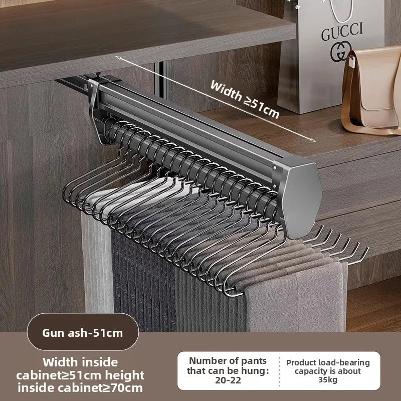 Manufacturer Pants Rack, Multi-functional Wardrobe, Clothing Pulling Track Shelf, Wardrobe Built-in Telescopic Pants Storage