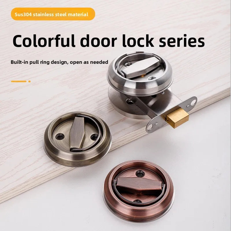 Household Pull Ring Anti-theft Dark Door Lock Hidden Double-sided Single Tongue Anti-theft Door Invisible Lock
