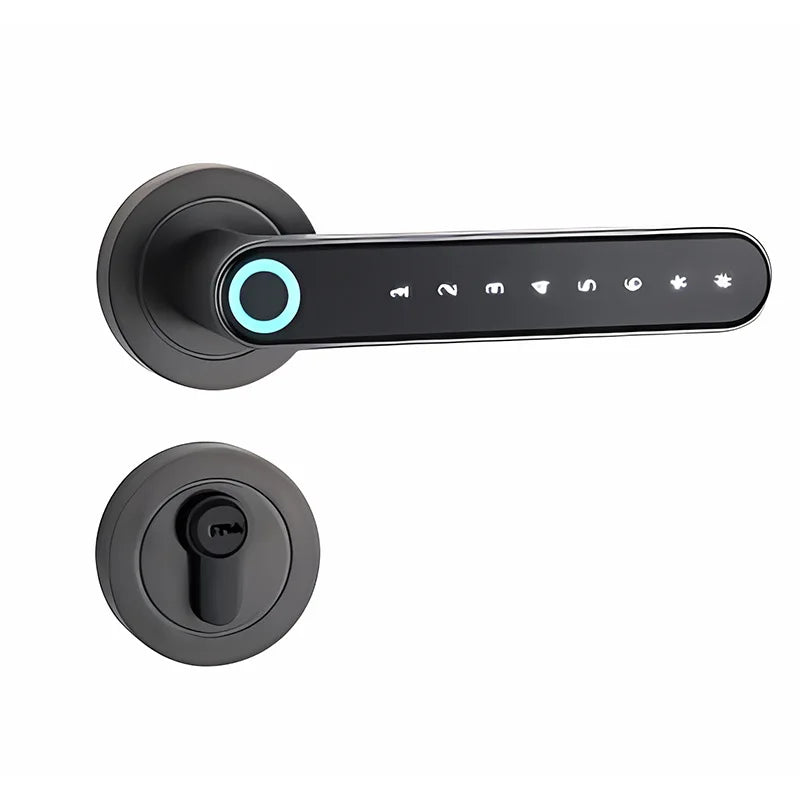 All-through Split Hotel Lock – Fingerprint & Card Smart Lock for Wooden Doors