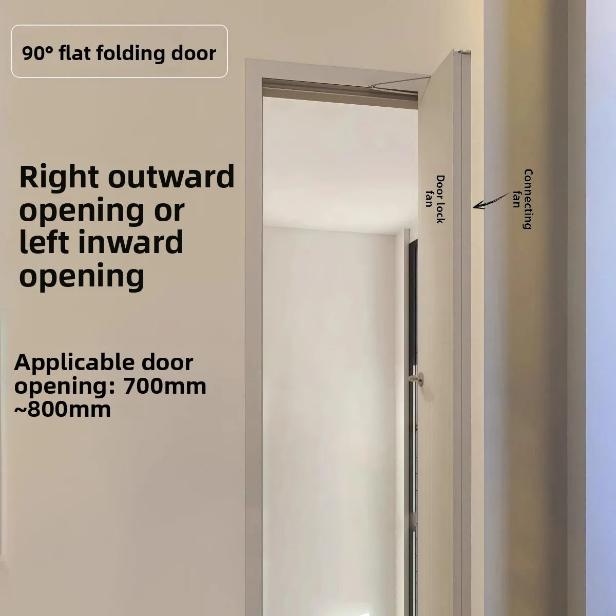 No Lower Rail Flat Folding Door Track Hardware Full Set of 180 Degree Folio Wooden Flat Door Folding Sliding Door Accessories