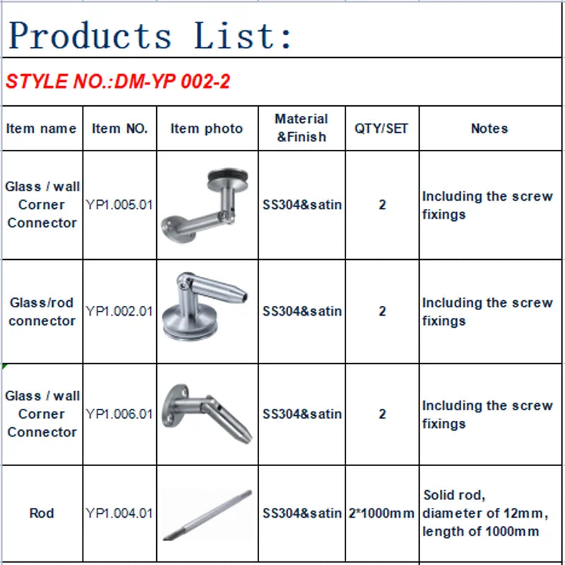 High Quality Stainles Steel 304 Glass Canopy / Awning Bracket
