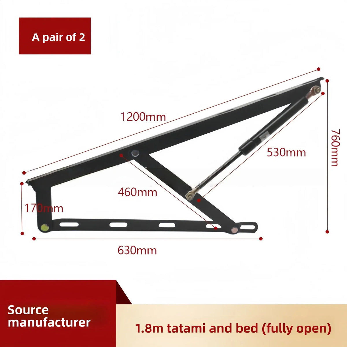 Bed Hydraulic Air Pole Tatami Bed Board Lifting Support Pole Bed Box Pneumatic Air Pole Bearing Strong Lifting