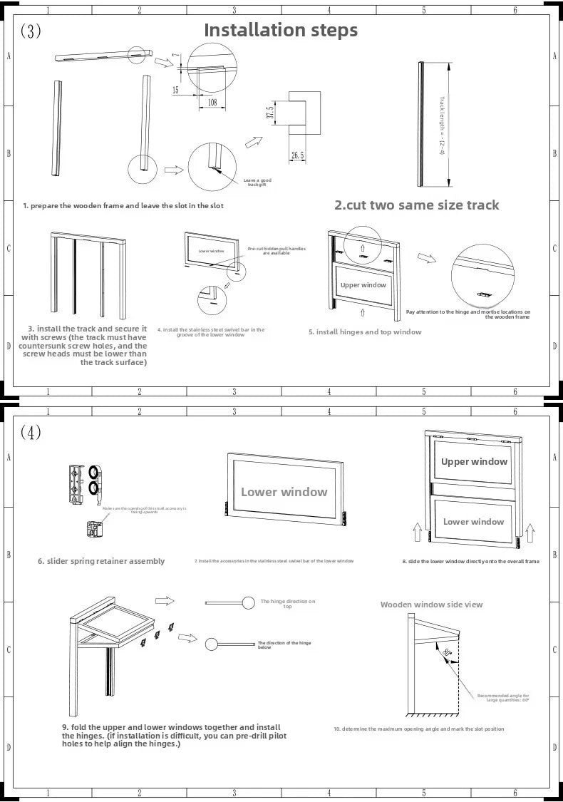 Up and Down Folding Window Hardware Accessories Large Angle Arbitrary Stop Wooden Frame Free Hover Sliding Track