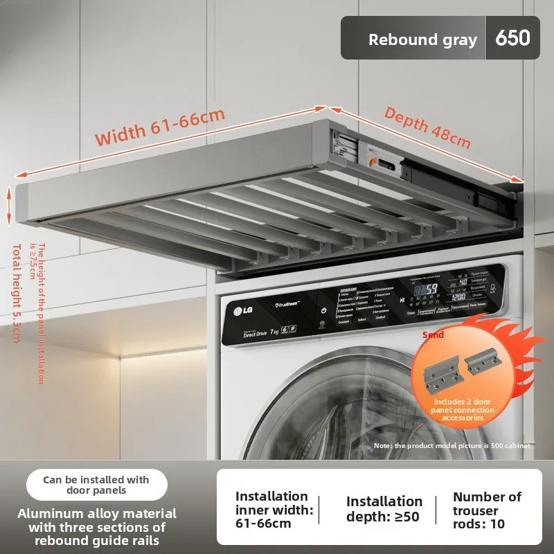 Washing Machine Pull Hanger, Hidden Telescopic Invisible Pants Hanger Above Balcony, Pants Draw Built-in Storage Slide