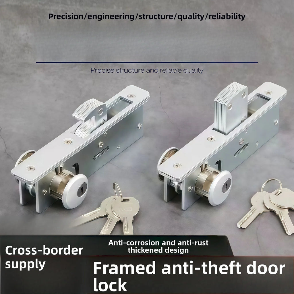 Framed Sliding Door Lock Heaven and Earth Lock Anti-theft Apartment Door Modern Simple Lock Hardware