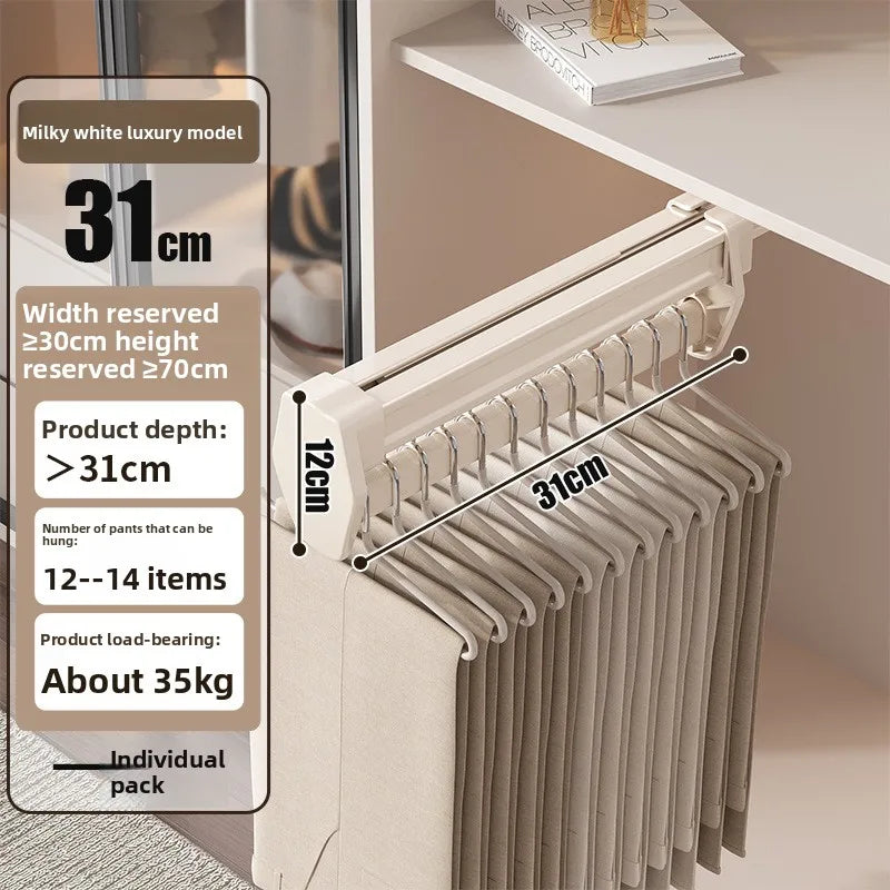 Manufacturer Pants Rack, Multi-functional Wardrobe, Clothing Pulling Track Shelf, Wardrobe Built-in Telescopic Pants Storage