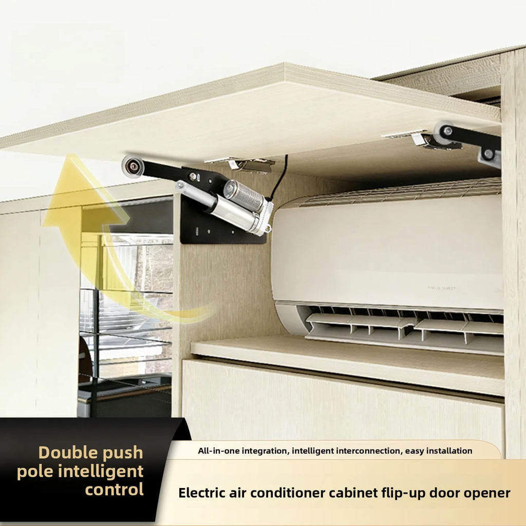 Intelligent Electric Air Conditioner Upturn Door Support Hardware Cabinet Door Double Push Synchronous Electric Push Rod