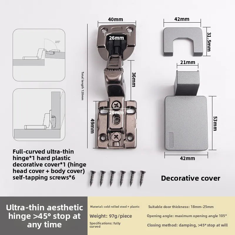 Two-stage Force 12mm Ultra-thin Hinge for Narrow Cabinet Doors
