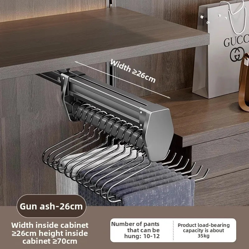Manufacturer Pants Rack, Multi-functional Wardrobe, Clothing Pulling Track Shelf, Wardrobe Built-in Telescopic Pants Storage