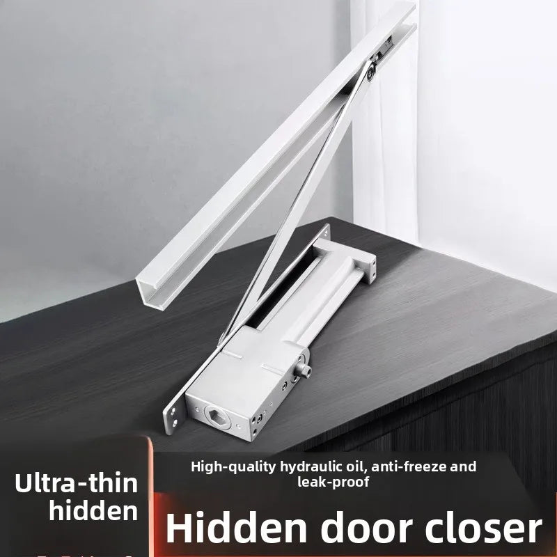 Hidden Door Closer – Ultra-thin Invisible, 90° Positioning & 85KG Load