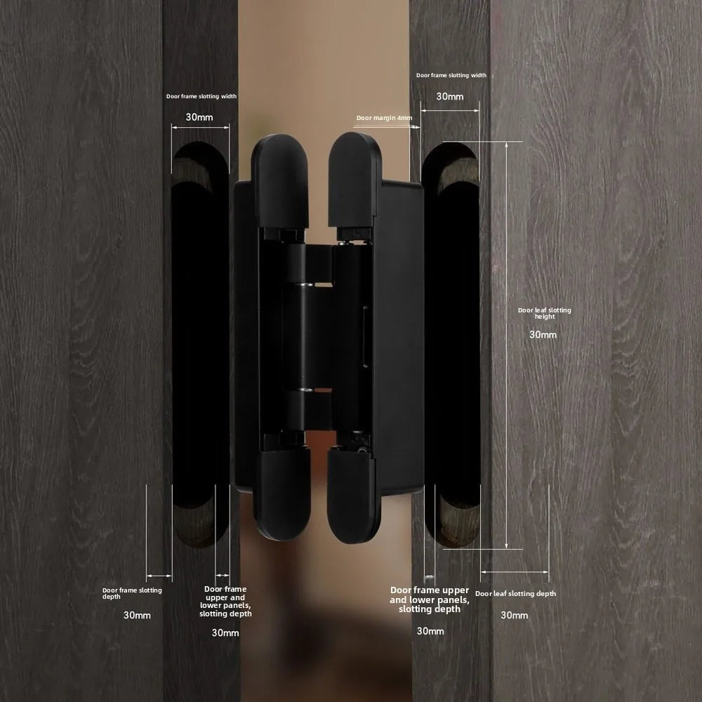 Hydraulic 3D Hidden Folding Invisible Door Hinge Without Tail Rod 90 Degree Invisible Buffer Automatic Closing Hinge