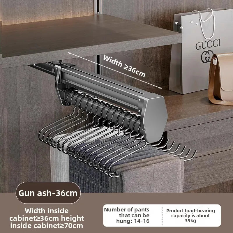 Manufacturer Pants Rack, Multi-functional Wardrobe, Clothing Pulling Track Shelf, Wardrobe Built-in Telescopic Pants Storage