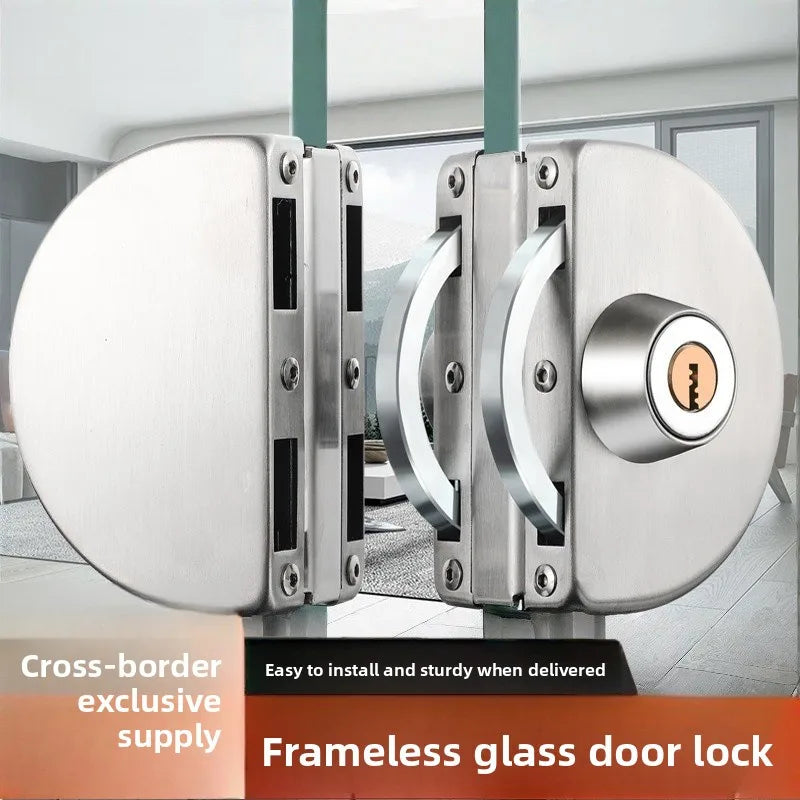 Semi-circular Non-opening Glass Door Lock Single and Double Door Door Frameless Glass Safety Lock Hardware Accessories